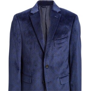 Lauren Ralph Lauren Navy Blue Textured Blazer